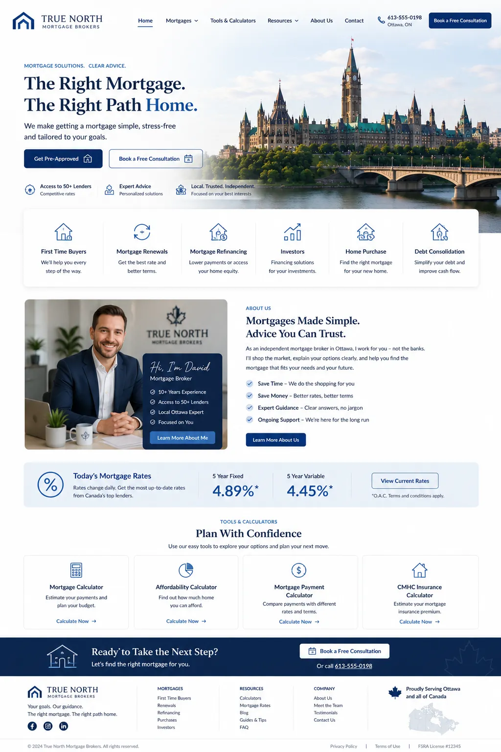 True North Mortgage Brokers website mockup