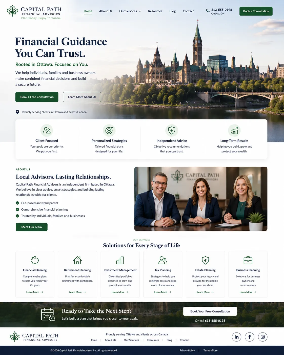 Capital Path Financial Advisors website mockup